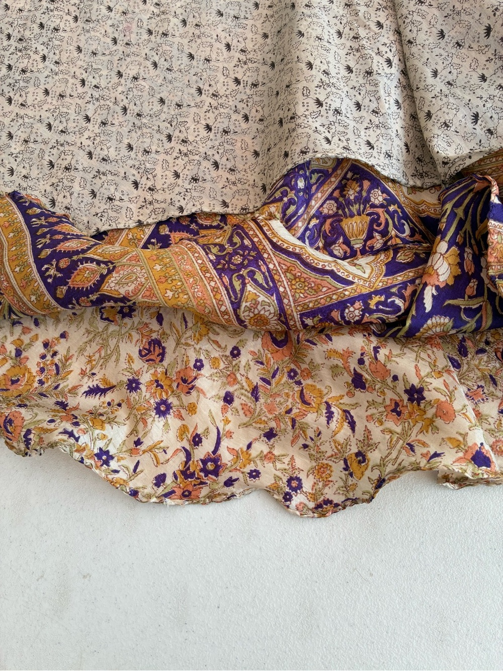Silk Reversible Wrap Around Floral Skirt - Picture 7 of 13